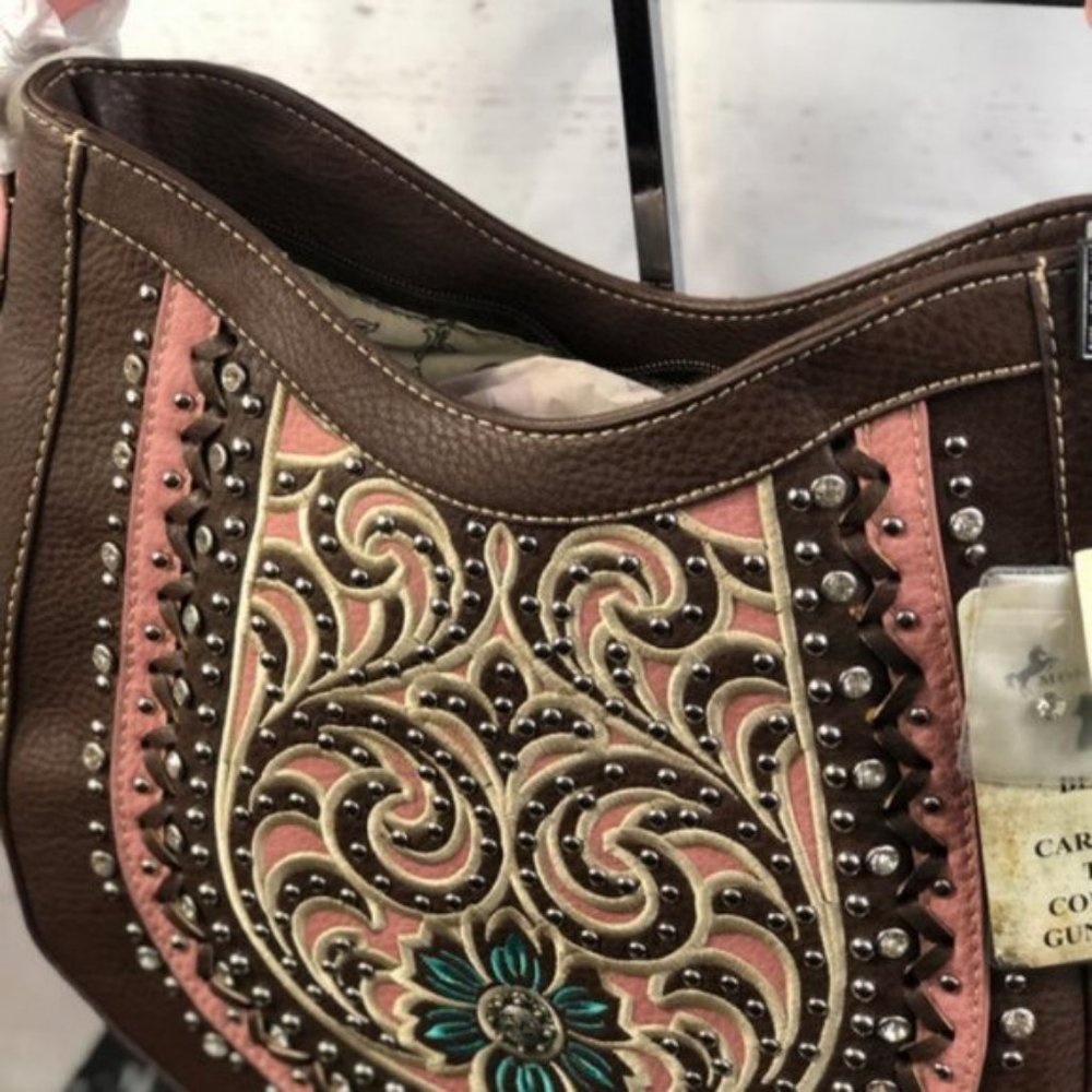 Montana West Concho Concealed Handgun Hobo Bag - Picture 2 of 5